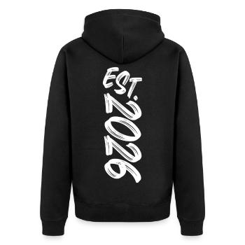 Est. 2026 - Established 2026 - Birthday Gift - Unisex Premium Organic Zip Hoodie - black - Back - Nico (187cm)