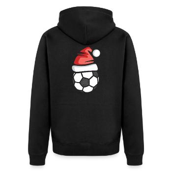 Football de Noël avec chapeau de Père Noël - Veste à capuche bio Premium Unisexe - noir - Dos - Nico (187cm)