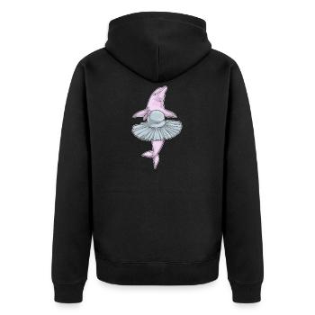 Danse ballerine du dauphin - Veste à capuche bio Premium Unisexe - noir - Dos - Nico (187cm)