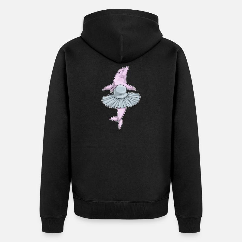 Danse ballerine du dauphin - Veste à capuche bio Premium Unisexe - noir