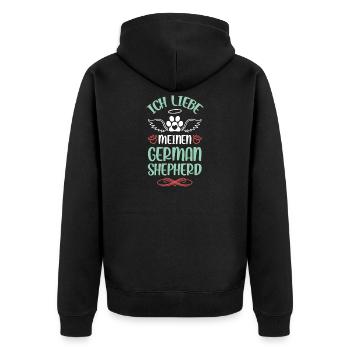I love my German Shepherd - Unisex Premium Organic Zip Hoodie - black - Back - Nico (187cm)