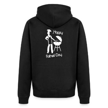 Bonne fête des pères - Grill blanc - Veste à capuche bio Premium Unisexe - noir - Dos - Nico (187cm)