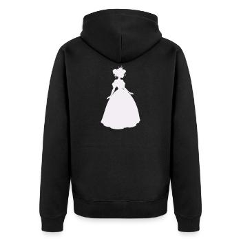 Prinzessin Silhouette im Ballkleid - Unisex Premium Bio Zip Hoodie - Schwarz - Hinten - Nico (187cm)