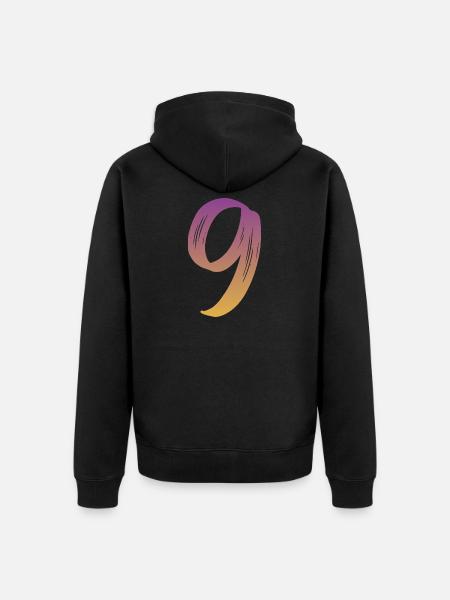 9 - Unisex Premium Bio Zip Hoodie - Schwarz