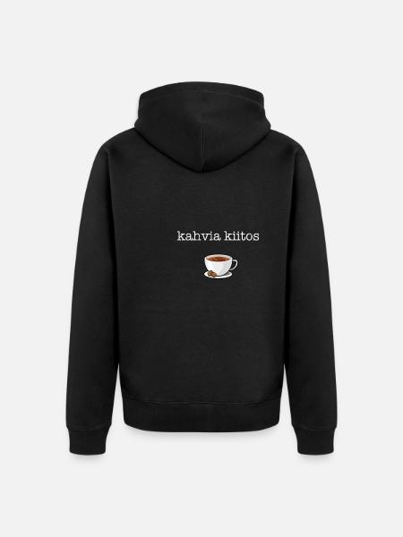 Kahvia Kiitos, finnish finland - Unisex Premium Organic Zip Hoodie - black