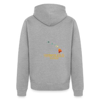 Honolulu hawaiian, hawaii - Unisex Premium Organic Zip Hoodie - heather grey - Back - Nico (187cm)