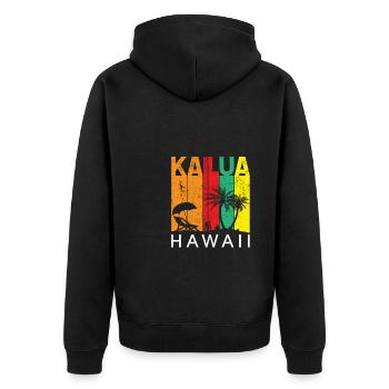 Kailua hawaiian, hawaii - Unisex Premium Organic Zip Hoodie - black - Back - Nico (187cm)
