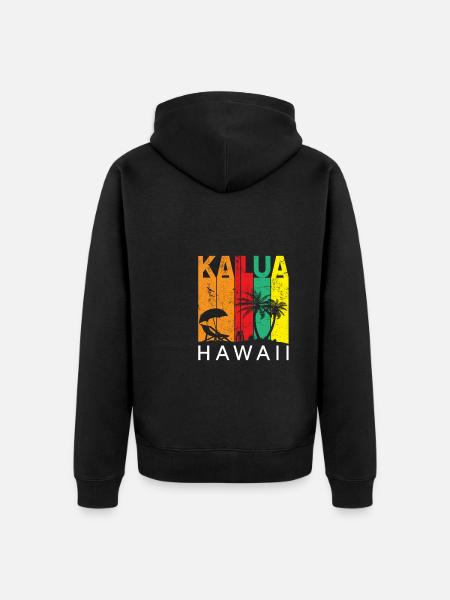 Kailua hawaiian, hawaii - Unisex Premium Organic Zip Hoodie - black