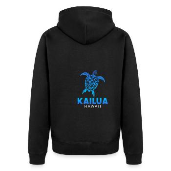 Kailua hawaiian, hawaii - Unisex Premium Organic Zip Hoodie - black - Back - Nico (187cm)