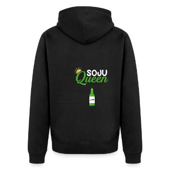soju queen hangul korean soju - Unisex Premium Organic Zip Hoodie - black - Back - Nico (187cm)