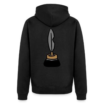 Ink pen inkwell ink pen writer - Unisex Premium Organic Zip Hoodie - black - Back - Nico (187cm)