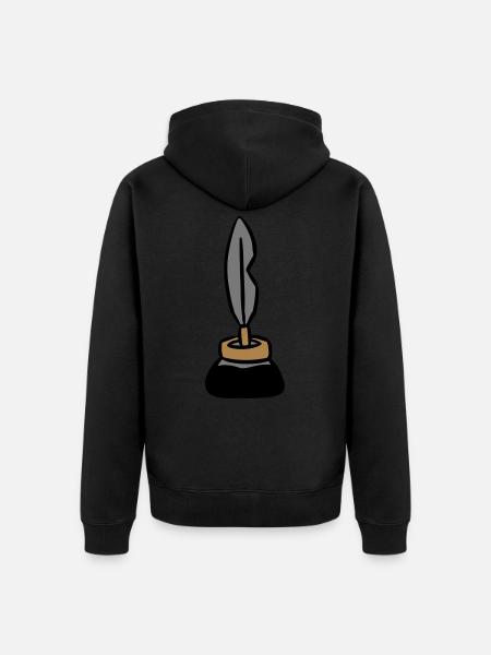 Scrittore della penna dell'inchiostro del calamaio della penna dell'inchiostro - Felpa con cappuccio ecologica premium unisex - nero