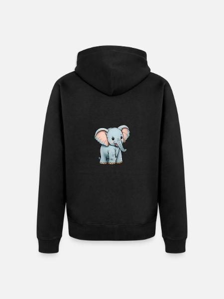 Total niedlicher Elefant - Unisex Premium Bio Zip Hoodie - Schwarz
