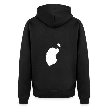 Cavalier King Charles Spaniel - Unisex Premium Bio Zip Hoodie - Schwarz - Hinten - Nico (187cm)