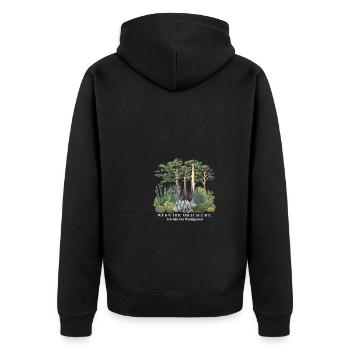 If you're looking for me, I'm in the forest garden - Unisex Premium Organic Zip Hoodie - black - Back - Nico (187cm)
