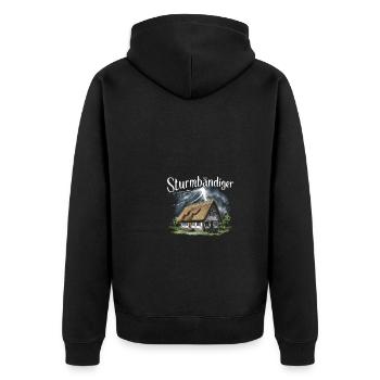 Dompteur de tempête Nordeutsch Friesland Maison au toit de chaume - Veste à capuche bio Premium Unisexe - noir - Dos - Nico (187cm)