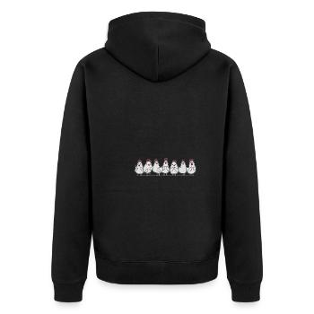 Funny Chicken Row for Real Farmers Breeders - Unisex Premium Organic Zip Hoodie - black - Back - Nico (187cm)