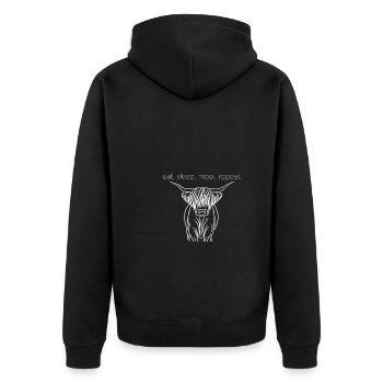 Mangez Sleep Moo Répétez le style du bœuf des Highlands - Veste à capuche bio Premium Unisexe - noir - Dos - Nico (187cm)