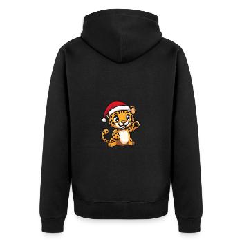 Noël léopard mignon - Veste à capuche bio Premium Unisexe - noir - Dos - Nico (187cm)