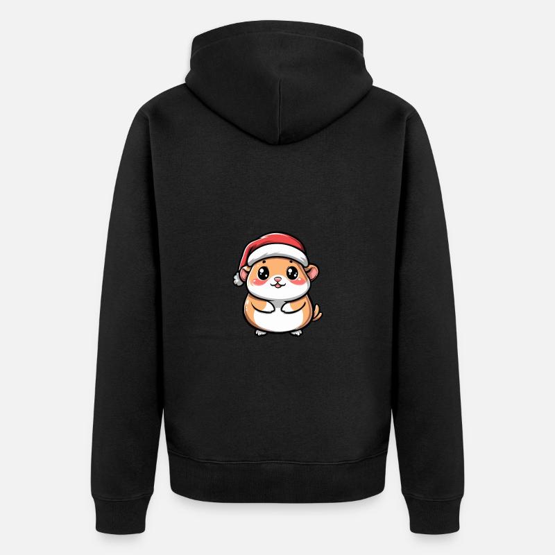 Hamster Noël Mignon - Veste à capuche bio Premium Unisexe - noir