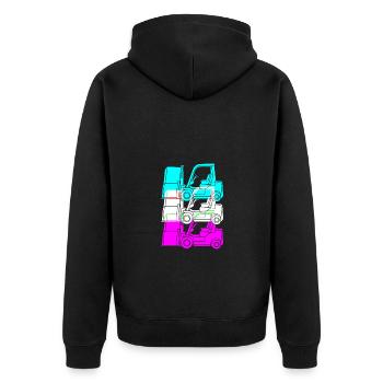 Forklift driver - Unisex Premium Organic Zip Hoodie - black - Back - Nico (187cm)