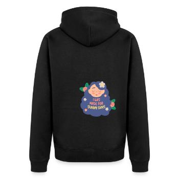 I was made for sunny days - Unisex Premium Organic Zip Hoodie - black - Back - Nico (187cm)