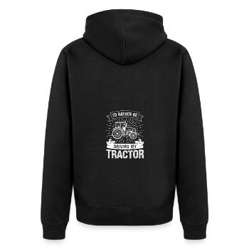 Je préfère conduire mon tracteur - Veste à capuche bio Premium Unisexe - noir - Dos - Nico (187cm)