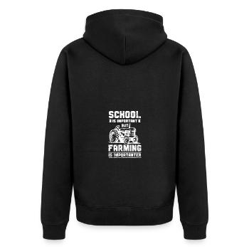 L’école est importante, mais le travail agricole est plus important - Veste à capuche bio Premium Unisexe - noir - Dos - Nico (187cm)