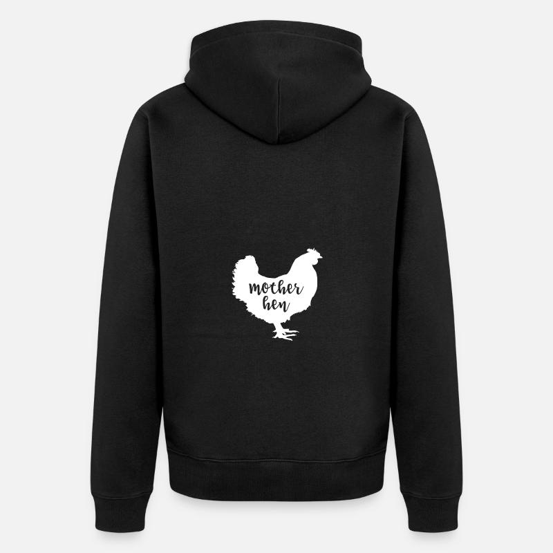 Mutter Henne - - Unisex Premium Bio Zip Hoodie - Schwarz