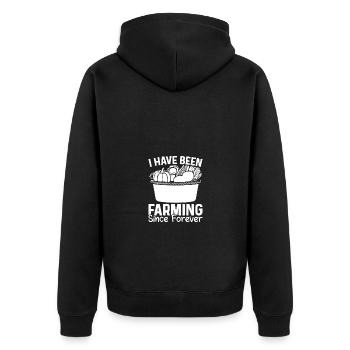 I've always been farming - - Unisex Premium Organic Zip Hoodie - black - Back - Nico (187cm)