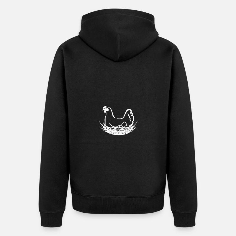 Poule 3 - - Veste à capuche bio Premium Unisexe - noir