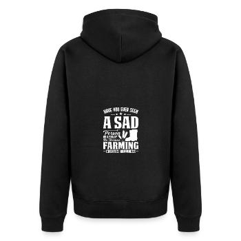 Avez-vous déjà vu une personne triste dans un champ - Veste à capuche bio Premium Unisexe - noir - Dos - Nico (187cm)