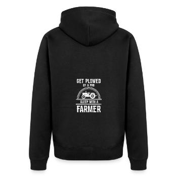 Être labouré par un professionnel - Avec un agriculteur - Veste à capuche bio Premium Unisexe - noir - Dos - Nico (187cm)