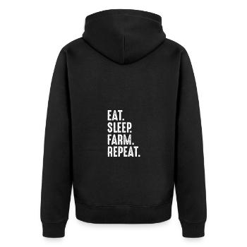 Eat Sleep Farm Répéter 1 - - Veste à capuche bio Premium Unisexe - noir - Dos - Nico (187cm)