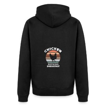 Poulet Le petit déjeuner de caca d’animal - - Veste à capuche bio Premium Unisexe - noir - Dos - Nico (187cm)