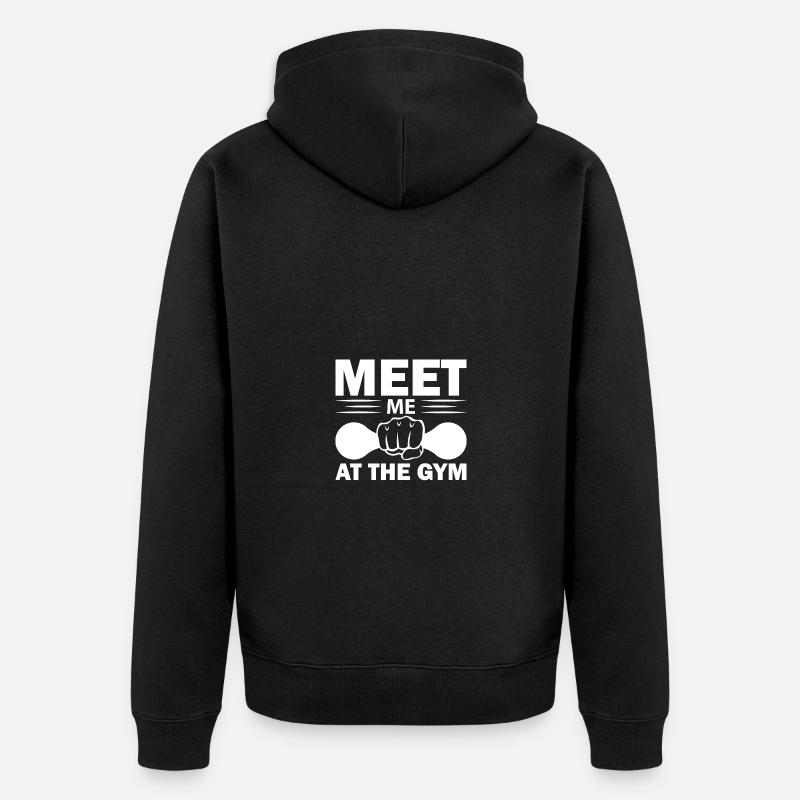 Rencontrez-moi au gymnase 5 - - Veste à capuche bio Premium Unisexe - noir
