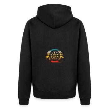 Retro Sun - Jeu de fléchettes - - Veste à capuche bio Premium Unisexe - noir - Dos - Nico (187cm)