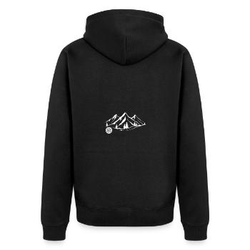 Berg 1 - Dartscheibe - - Unisex Premium Bio Zip Hoodie - Schwarz - Hinten - Nico (187cm)