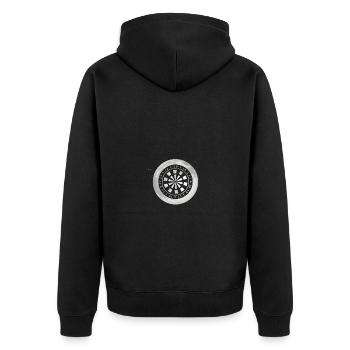 Full Moon - Dartboard - Unisex Premium Organic Zip Hoodie - black - Back - Nico (187cm)