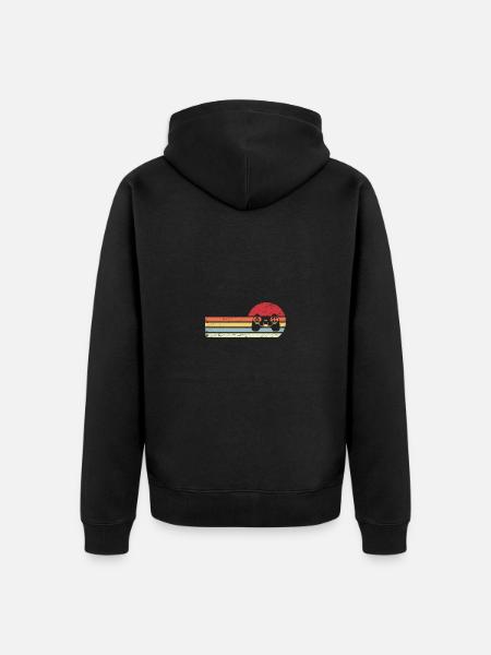 Sun and Retro Lines - Game - - Unisex Premium Organic Zip Hoodie - black