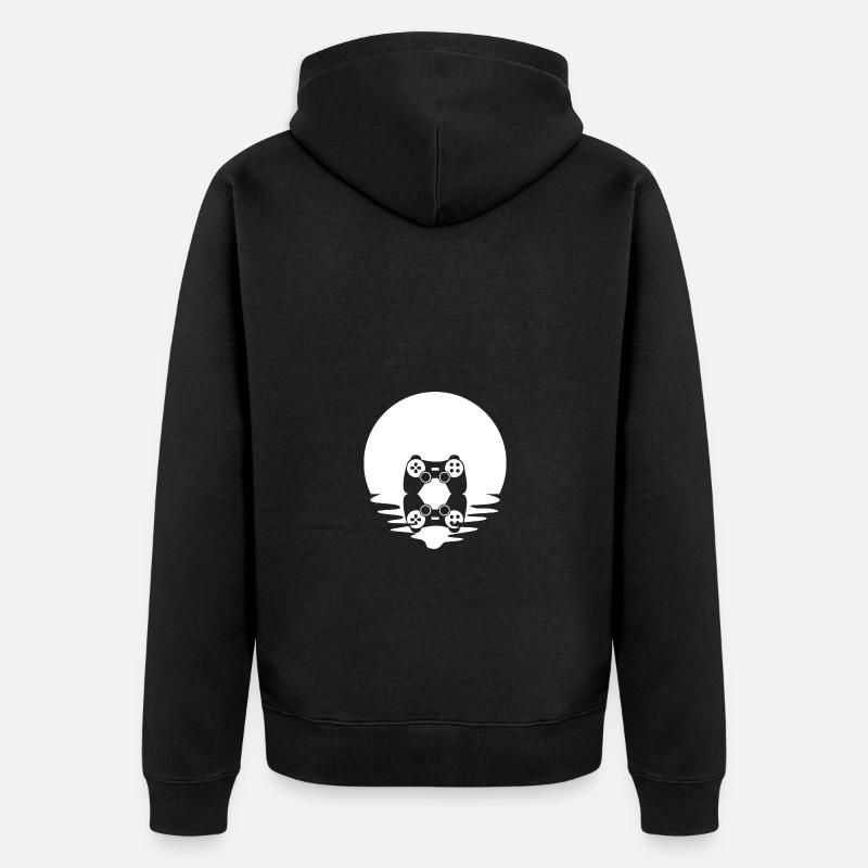 Cercle et réflexion - Jeu - - Veste à capuche bio Premium Unisexe - noir