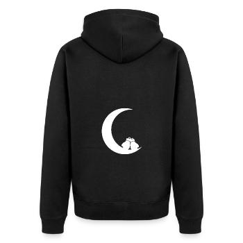Mondsichel - Boxhandschuhe - - Unisex Premium Bio Zip Hoodie - Schwarz - Hinten - Nico (187cm)