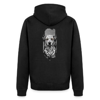 Compagnon Spotlight : Portrait de chien dalmatien - Veste à capuche bio Premium Unisexe - noir - Dos - Nico (187cm)
