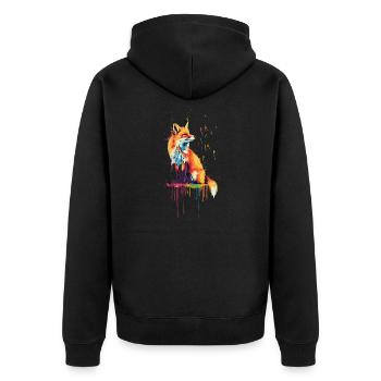 Renard roux - Veste à capuche bio Premium Unisexe - noir - Dos - Nico (187cm)