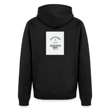 Devise 110 % fitness - Veste à capuche bio Premium Unisexe - noir - Dos - Nico (187cm)