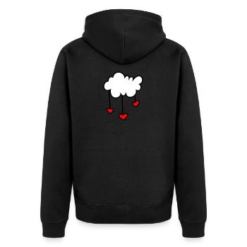 Nuage coeur amour - Veste à capuche bio Premium Unisexe - noir - Dos - Nico (187cm)