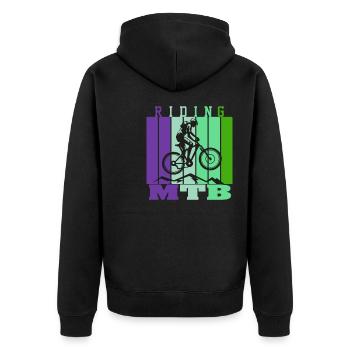Unnamed Project 58 - Unisex Premium Organic Zip Hoodie - black - Back - Nico (187cm)