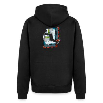Inline Skates Skater Logo - Unisex Premium Organic Zip Hoodie - black - Back - Nico (187cm)
