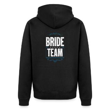 Bride Crew - Unisex Premium Organic Zip Hoodie - black - Back - Nico (187cm)