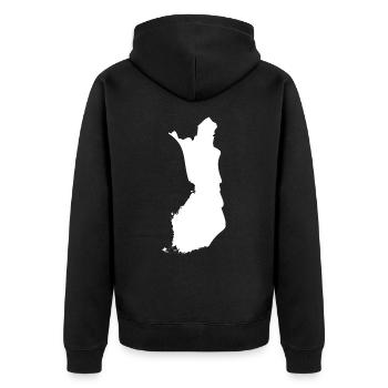 Drapeau de carte Finlande - Veste à capuche bio Premium Unisexe - noir - Dos - Nico (187cm)